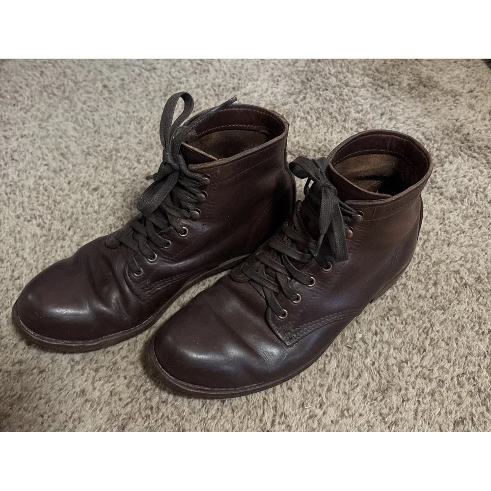 WOLVERINE 1000 MILE ORIGINAL PLAIN TOE BROWN LEATHER ANKLE BOOTS 8D Made In USA